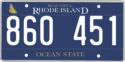 RI license plate 860451