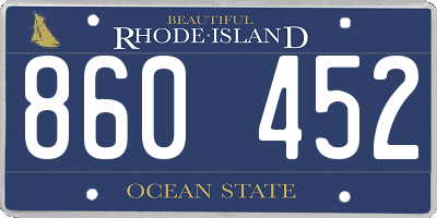 RI license plate 860452