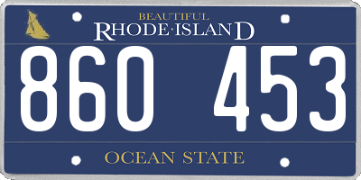 RI license plate 860453