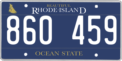 RI license plate 860459