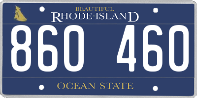 RI license plate 860460