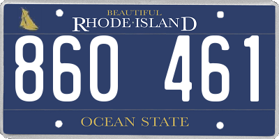 RI license plate 860461