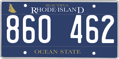 RI license plate 860462