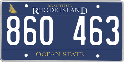 RI license plate 860463