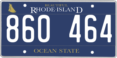 RI license plate 860464