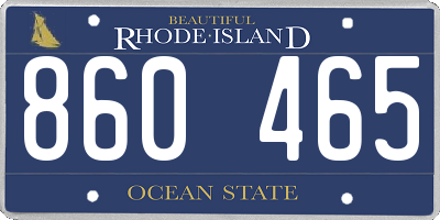 RI license plate 860465