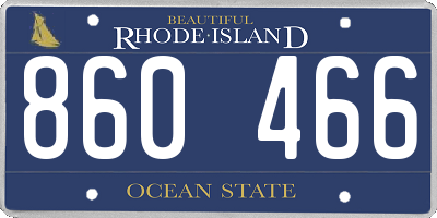 RI license plate 860466