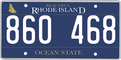 RI license plate 860468