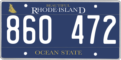 RI license plate 860472