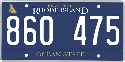RI license plate 860475