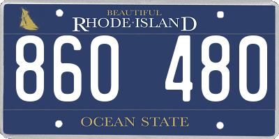 RI license plate 860480