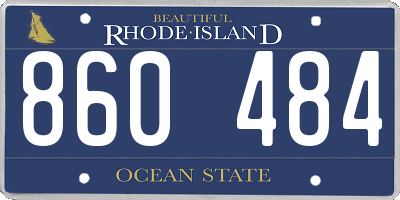 RI license plate 860484