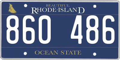 RI license plate 860486