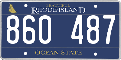 RI license plate 860487