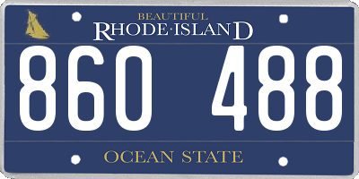 RI license plate 860488