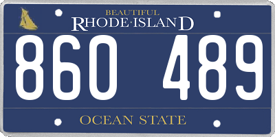 RI license plate 860489