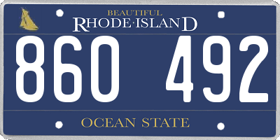 RI license plate 860492