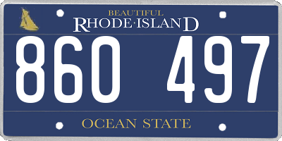 RI license plate 860497