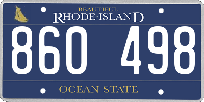 RI license plate 860498