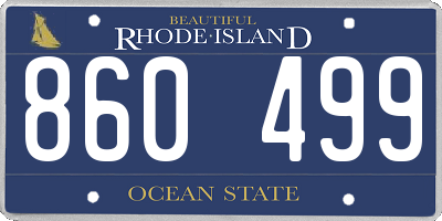 RI license plate 860499