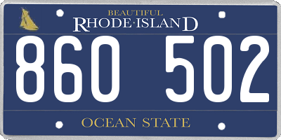 RI license plate 860502