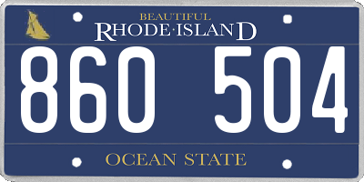 RI license plate 860504