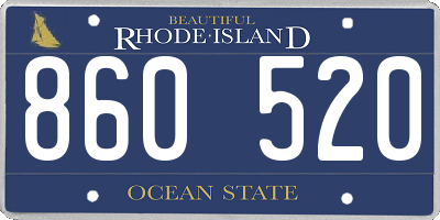 RI license plate 860520