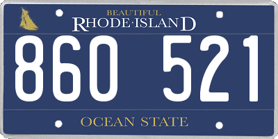 RI license plate 860521