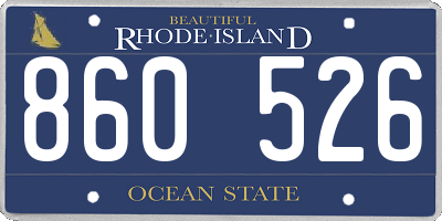 RI license plate 860526