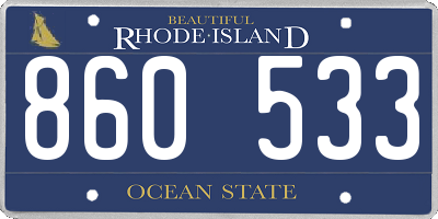 RI license plate 860533