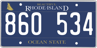 RI license plate 860534