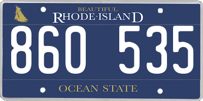 RI license plate 860535