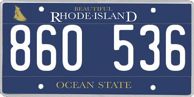 RI license plate 860536