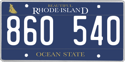 RI license plate 860540