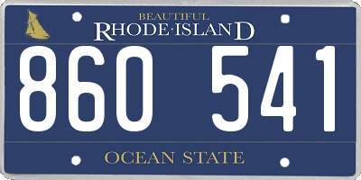 RI license plate 860541