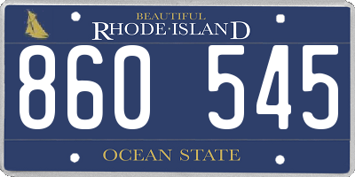 RI license plate 860545