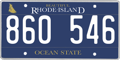 RI license plate 860546