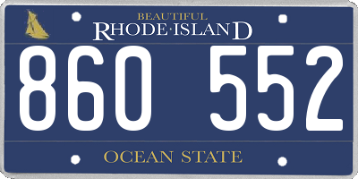 RI license plate 860552
