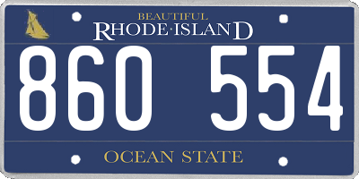 RI license plate 860554