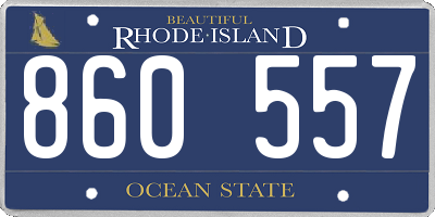 RI license plate 860557