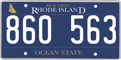 RI license plate 860563
