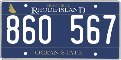 RI license plate 860567
