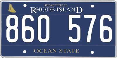 RI license plate 860576