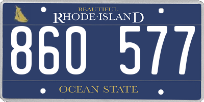 RI license plate 860577
