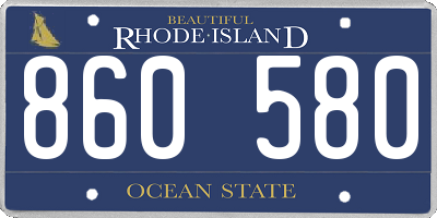RI license plate 860580