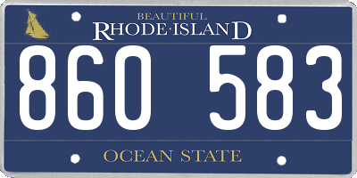 RI license plate 860583