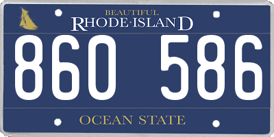 RI license plate 860586