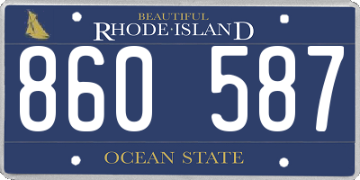RI license plate 860587