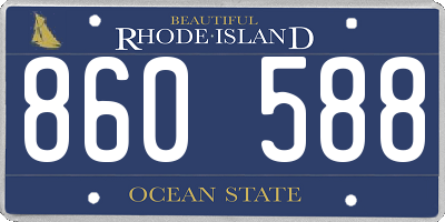 RI license plate 860588