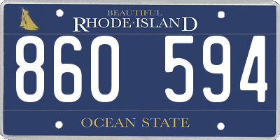 RI license plate 860594